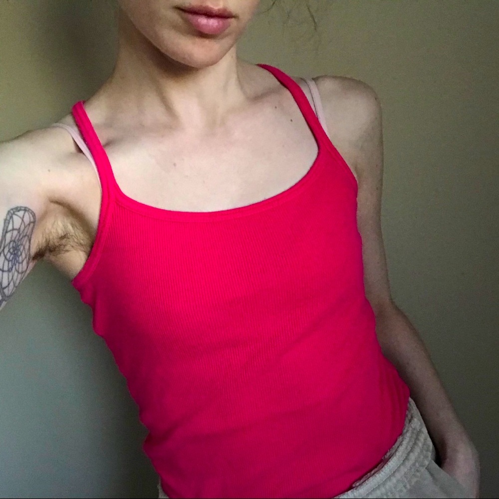 Super cute & soft ribbed Hot Pink Racerback Tank
